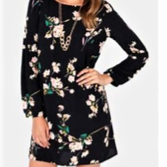Lulus Dresses & Skirts - Like New Lulus Herbaceous Babe Navy Floral Print Shift Dress XS / S Above Knee